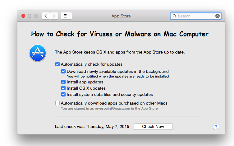 how to search mac for viruses